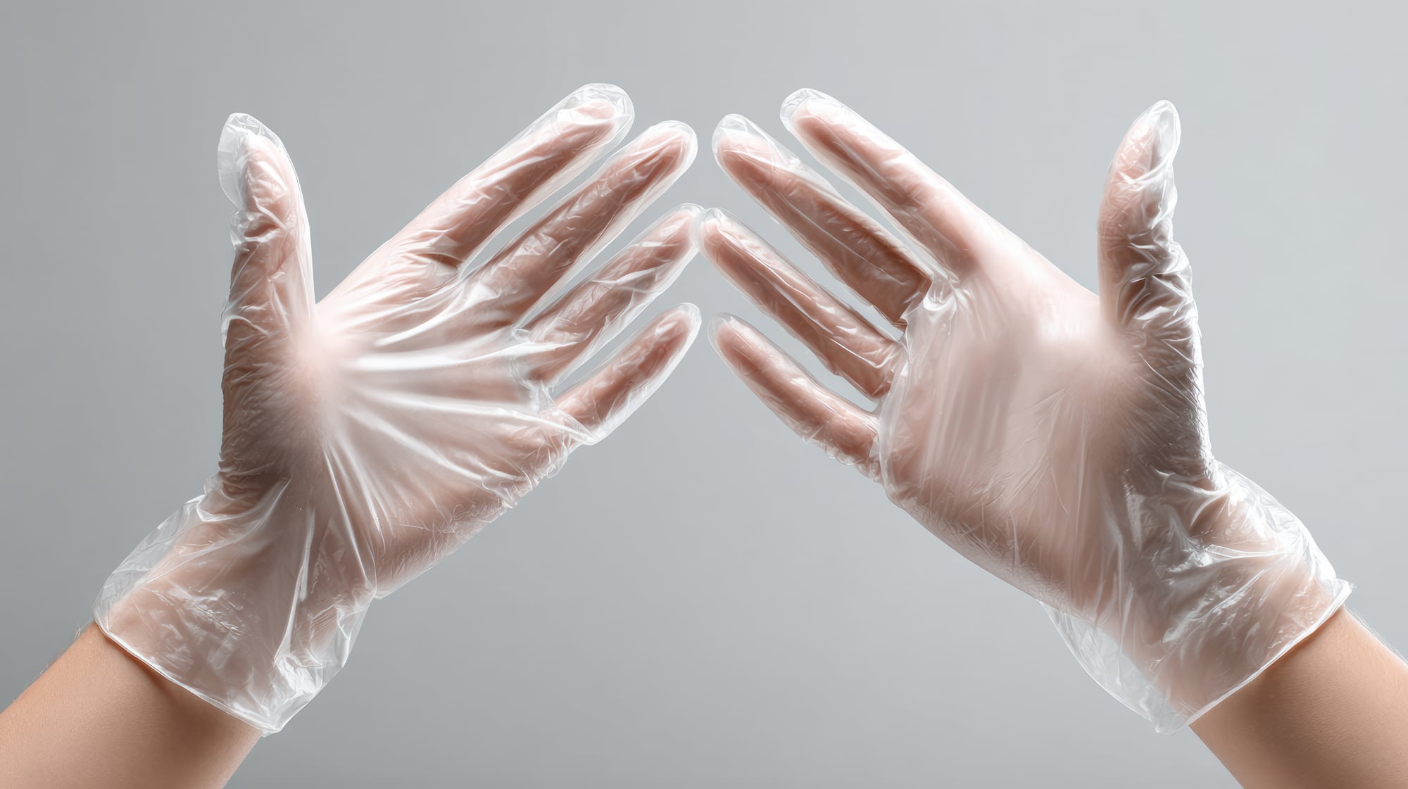 Food service worker wearing gloves